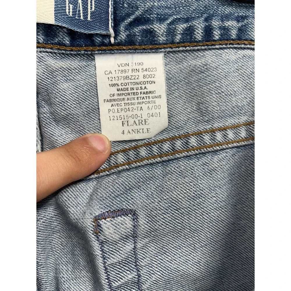 Gap Ankle Flare Jeans‎ Boys 4 Blue Denim Relaxed Fit Medium Wash Streetwear